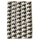 フェスティバルハニーアナグマアナグマサンタクリスマスアニマル ミディアムペーパーバッグ (裏面)