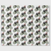 フェスティバルハニーバッジャーサイクリングおもしろいクリスマスサイクリスト ラッピングペーパー (フラット)