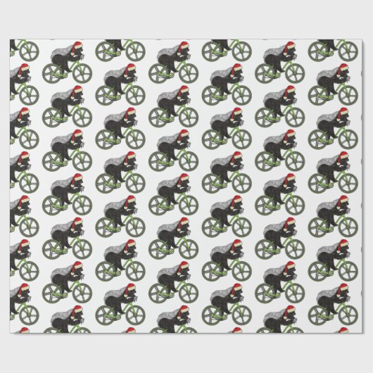 フェスティバルハニーバッジャーサイクリングおもしろいクリスマスサイクリスト ラッピングペーパー (フラット)