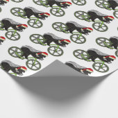 フェスティバルハニーバッジャーサイクリングおもしろいクリスマスサイクリスト ラッピングペーパー (角)