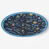 フェスティバルハヌカーパーティーパーソナライズ(ユダヤ教)メノラー浚渫船 ペーパープレート (アングル)