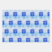 フェスティバルハヌカー（ユダヤ教）メノラーグリッター ラッピングペーパーシート (正面)