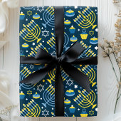 フェスティバルハヌカー(ユダヤ教)メノラー&スクコットパターン ラッピングペーパー