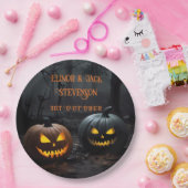 フェスティバルハロウィンカボチャとフローラルパターン ペーパープレート (パーティー)