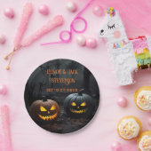 フェスティバルハロウィンカボチャとフローラルパターン ペーパープレート (パーティー)