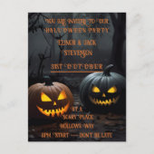 フェスティバルハロウィンカボチャとフローラルパターン ポストカード (正面)