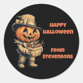 フェスティバルハロウィーンハロウィーンのカボチャのちょうちん ラウンドシール (正面)