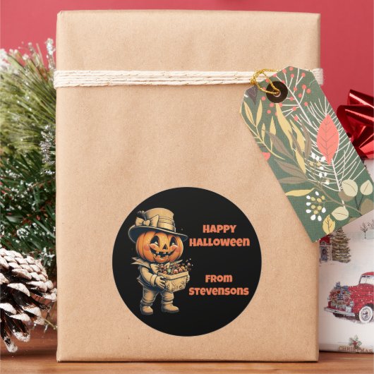 フェスティバルハロウィーンハロウィーンのカボチャのちょうちん ラウンドシール (クリスマス)