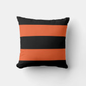 フェスティバルハロウィーンブラック&オレンジはっきりしたストライプ クッション (正面)