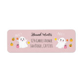 フェスティバルハロウィーン幽霊ピンク差出人住所ラベル ラベル (正面)