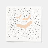 フェスティバルハロウィーン食器 – 黒とオレンジのこうもり スタンダードカクテルナプキン (正面)