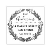 フェスティバルハンドドロークリスマスファーリース差出人住所 セルフインキングスタンプ (デザイン)