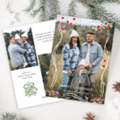 フェスティバルハンドドロークリスマスボウリボン3写真 シーズンカード