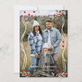 フェスティバルハンドドロークリスマスボウリボン3写真 シーズンカード (正面)