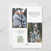 フェスティバルハンドドロークリスマスボウリボン3写真 シーズンカード (裏面)