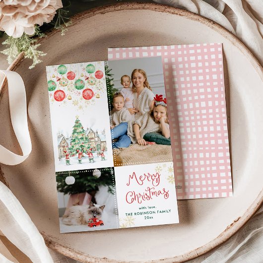 フェスティバルバウススノーフレークMerry Christmas 2写真 シーズンカード