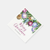 フェスティバルバウブルウォーター色クリスマスパーティー スタンダードカクテルナプキン (角)