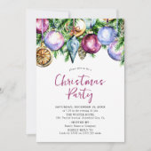 フェスティバルバウブルウォーター色クリスマスパーティー 招待状 (正面)