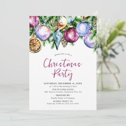 フェスティバルバウブルウォーター色クリスマスパーティー 招待状 (スタンド正面)