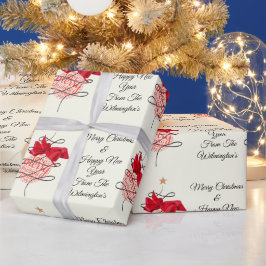 フェスティバルバウブルオンアイボリークリスマス ラッピングペーパー