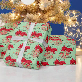 フェスティバルバウブルオンオリーブクリスマス ラッピングペーパー