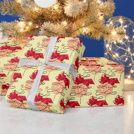 フェスティバルバウブルオンクリームクリスマス ラッピングペーパー