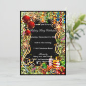 フェスティバルバウブルキャンドルクリスマスパーティの招待状 招待状 (スタンド正面)