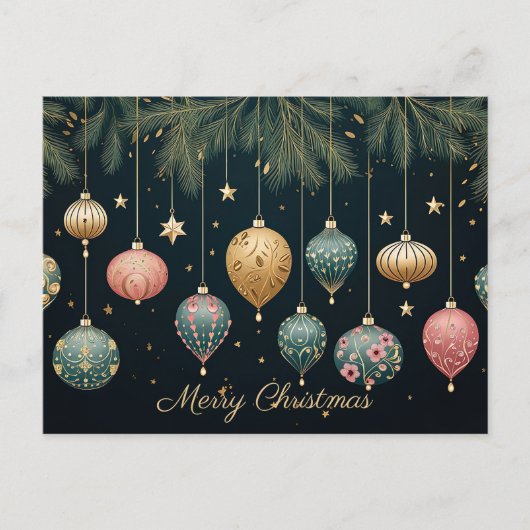 フェスティバルバウブルクリスマスグリーティングカード シーズンポストカード (正面)