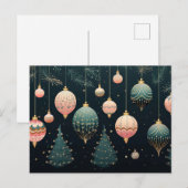 フェスティバルバウブルクリスマスグリーティングカード ポストカード (正面/裏面)