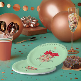 フェスティバルバウブルクリスマスパーティー紙プレート ペーパープレート