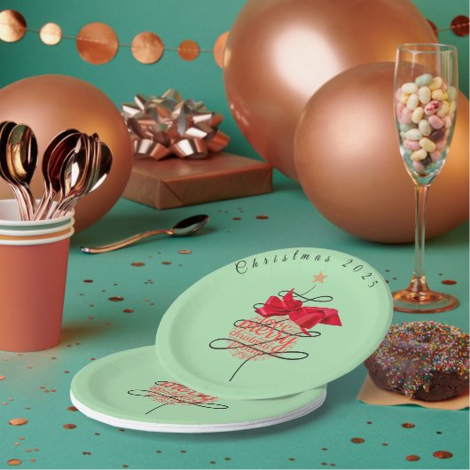 フェスティバルバウブルクリスマスパーティー紙プレート ペーパープレート (複数)
