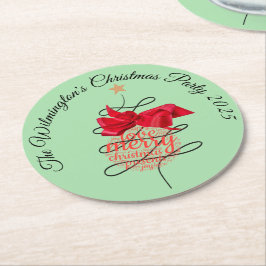 フェスティバルバウブルクリスマスパーティー ラウンドペーパーコースター