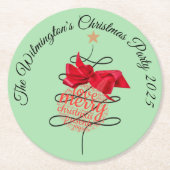 フェスティバルバウブルクリスマスパーティー ラウンドペーパーコースター (正面)