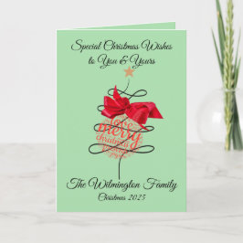 フェスティバルバウブルファミリークリスマスフォールディング カード