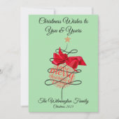 フェスティバルバウブルファミリーフォトクリスマスフラット カード (正面)