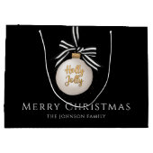 フェスティバルバウブルブラッククリスマス ラージペーパーバッグ (裏面)