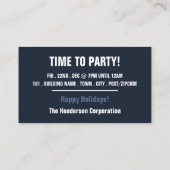 フェスティバルバウブル、オフィスクリスマスパーティーチケット エンクロージャーカード (裏面)