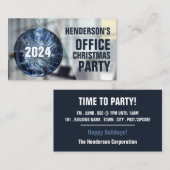 フェスティバルバウブル、オフィスクリスマスパーティーチケット エンクロージャーカード (正面/裏面)