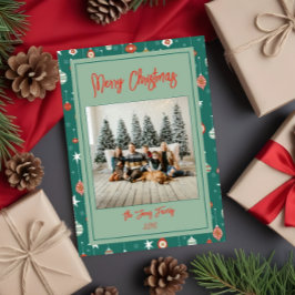 フェスティバルバウブル&スノーフレークスクリスマス カード