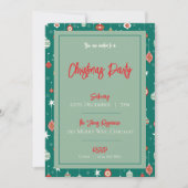 フェスティバルバウブル&スノーフレークChristmasパーティーInvite 招待状 (正面)