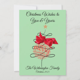 フェスティバルバウリーファミリークリスマスフラット カード