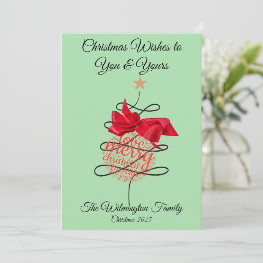 フェスティバルバウリーファミリークリスマスフラット カード (スタンド正面)