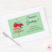 フェスティバルバウンスクリスマス長方形ギフトラベル 長方形シール (封筒)