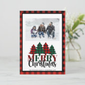 フェスティバルバッファロープレイドクリスマスツリーカスタム写真 シーズンカード (スタンド正面)