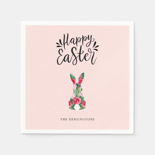 フェスティバルバニーイースターテーブルデコル スタンダードカクテルナプキン (正面)