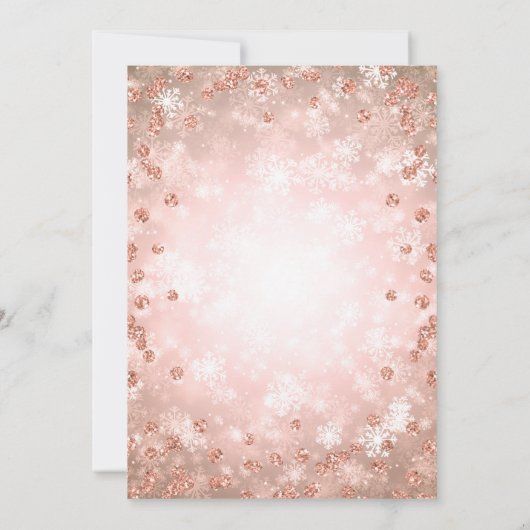 フェスティバルバラ金ゴールドグリッターエレガントウィンターウェディング 招待状 (裏面)