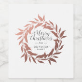 フェスティバルバラ金ゴールドリースモノグラムクリスマス ワインラベル (シングルラベル)