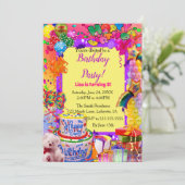 フェスティバルバルーンカラフルハッピーバースデー 招待状 (スタンド正面)