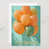 フェスティバルバルーン赤ちゃんシャワー招待状 シーズンカード (正面/裏面)