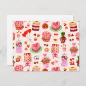 フェスティバルバレンタインデーのスイーツ、ケーキ、デザート ポストカード (正面/裏面)